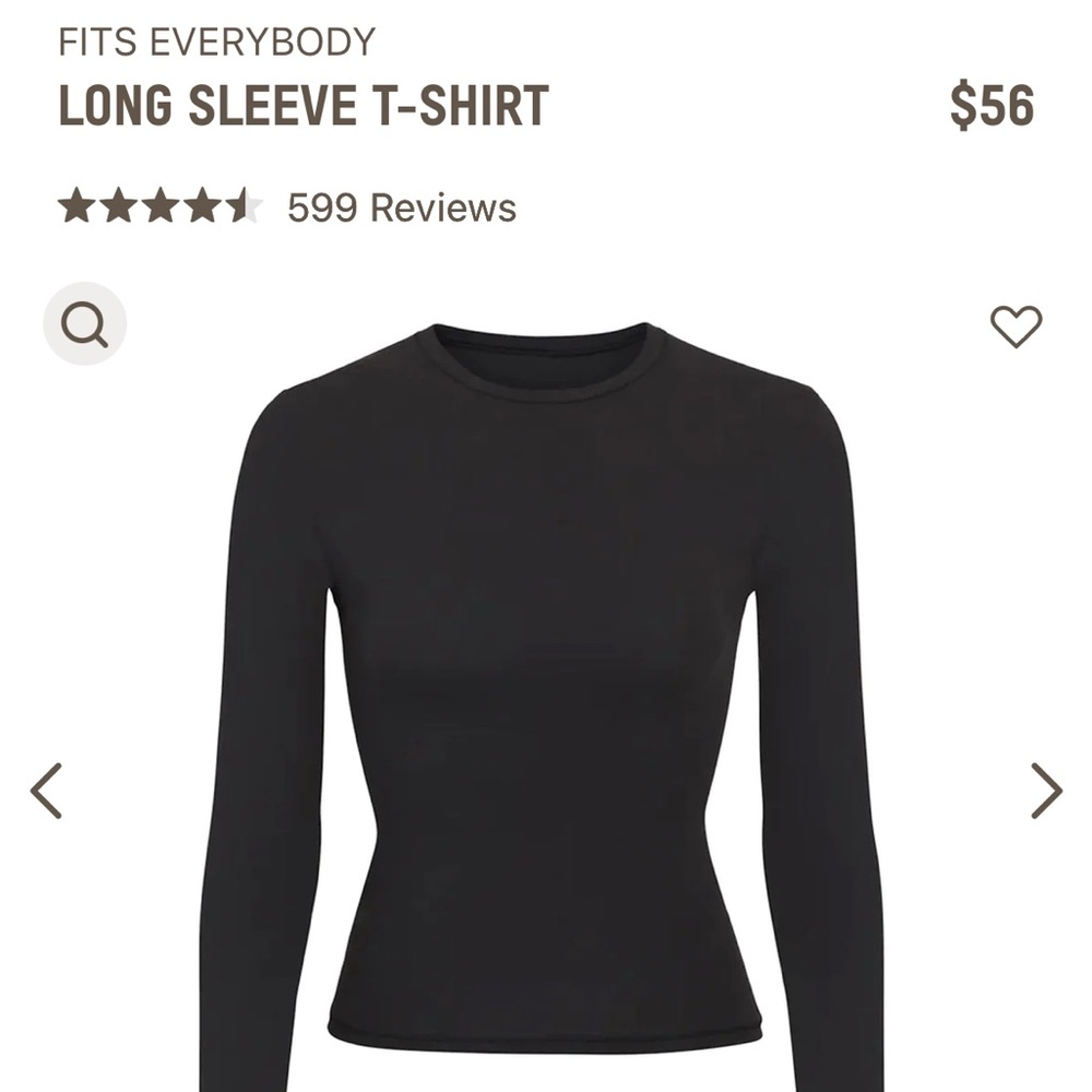 SKIMS fits everybody long sleeve (onyx)